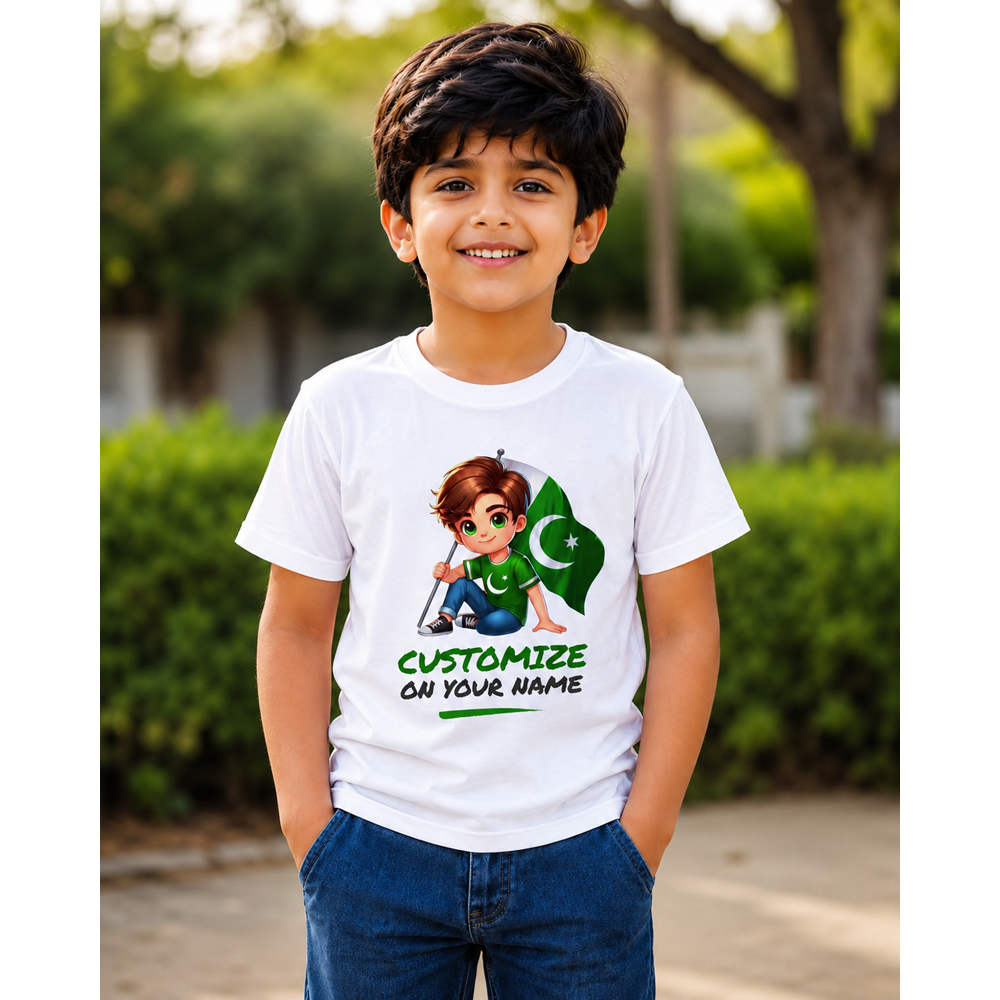 customize name 14 august Printed boys & girls Tshirt