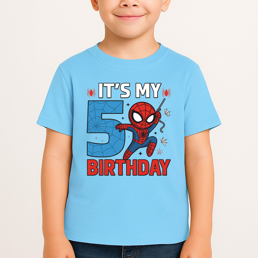 Sharrys Baby Spider Man Customise Birthday T Shirt with Age and Name option