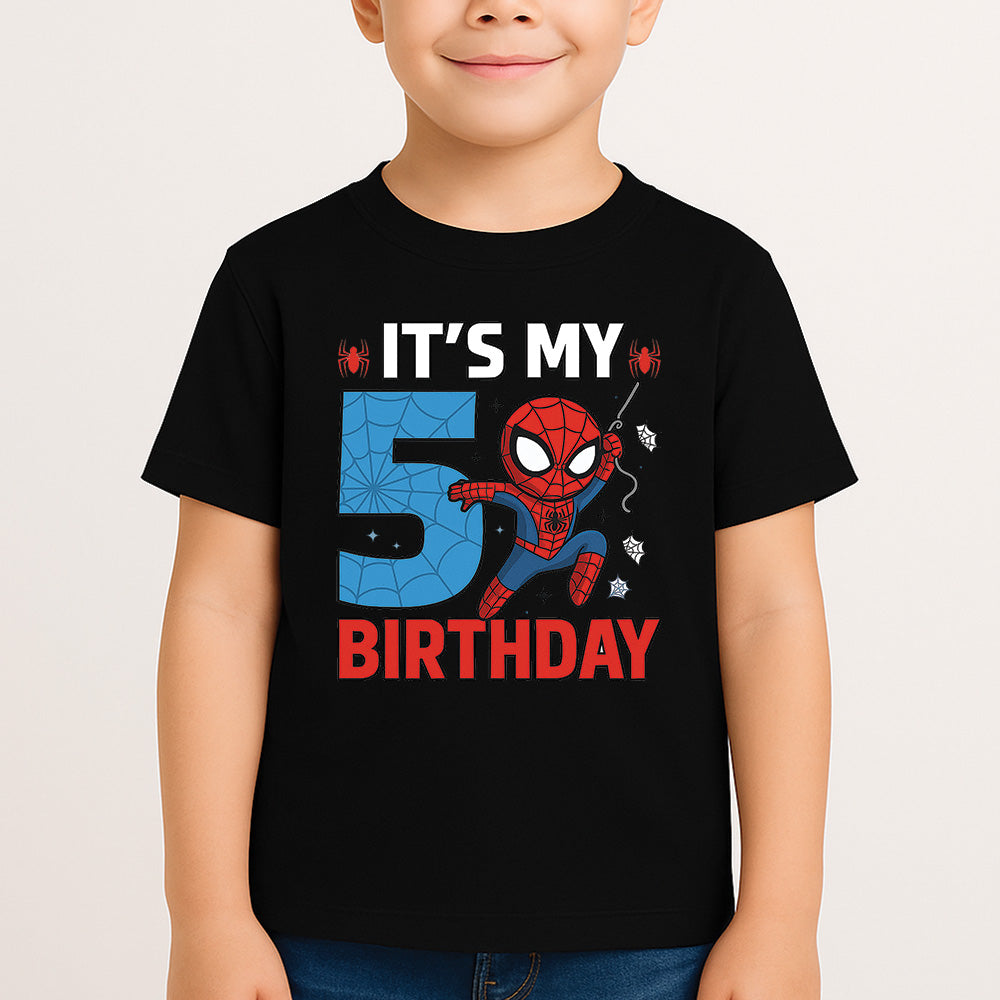 Sharrys Baby Spider Man Customise Birthday T Shirt with Age and Name option