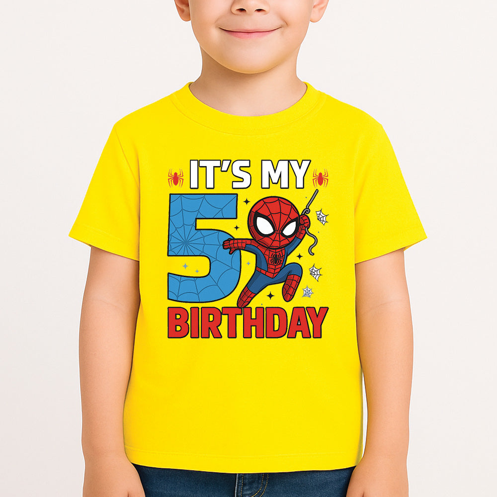 Sharrys Baby Spider Man Customise Birthday T Shirt with Age and Name option