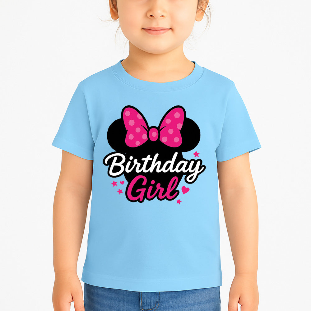 Sharrys Minnie Mouse Customise Birthday Girl T Shirt with Age and Name option