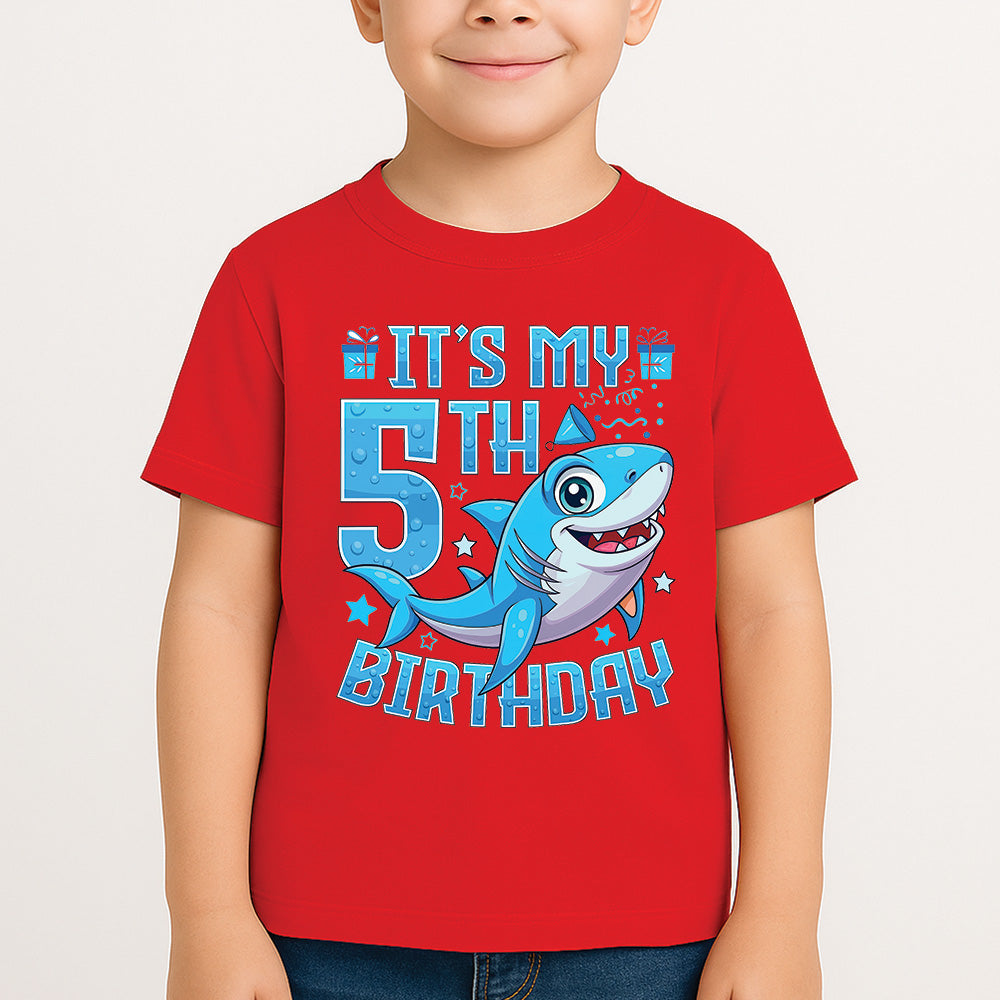 Sharrys Baby Shark Customise Birthday T Shirt with Age and Name option