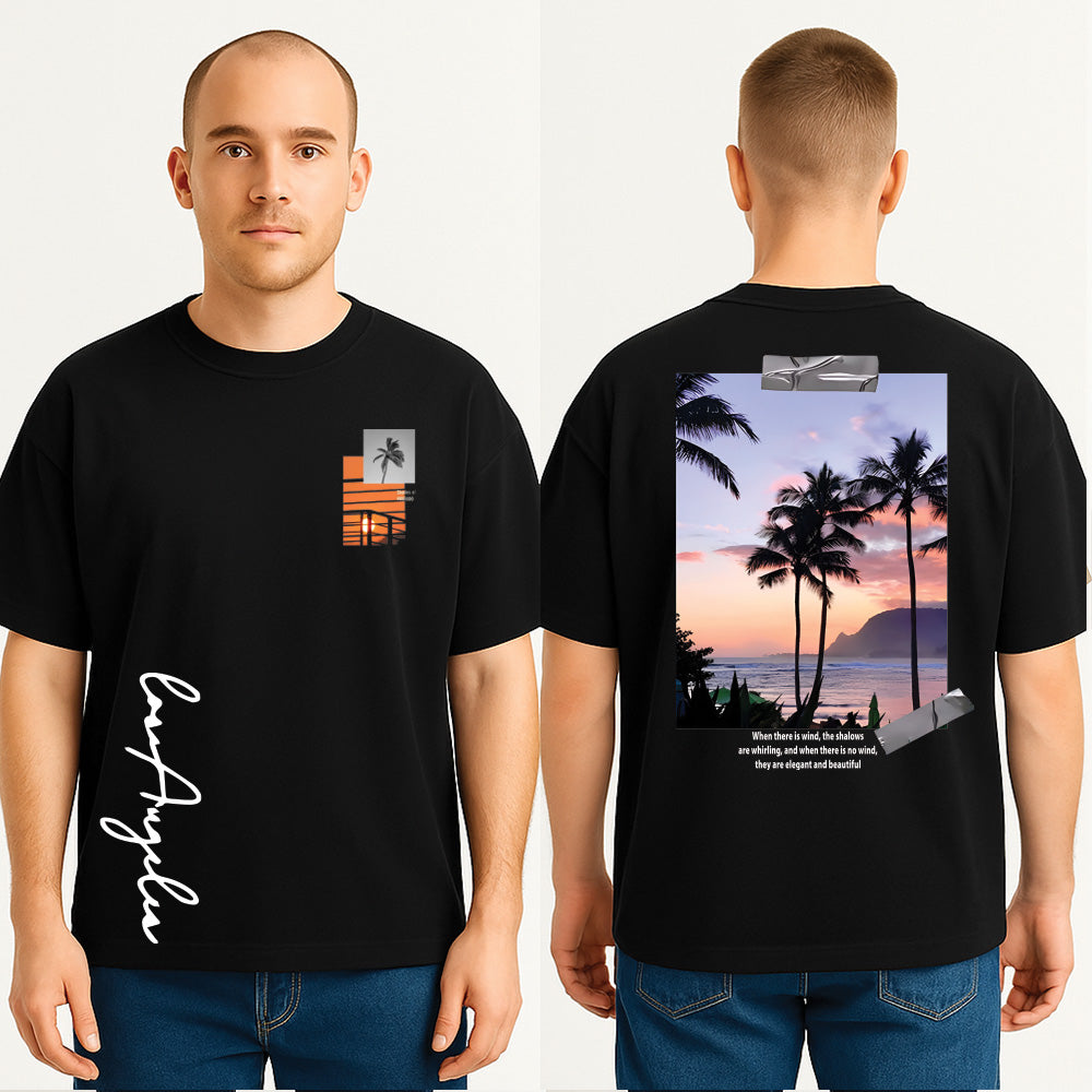 Beach Night Drop Shoulder T Shirt