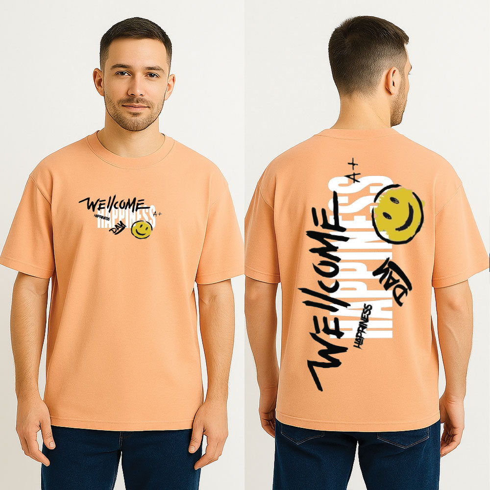WellCome Happiness Drop Shoulder T Shirt