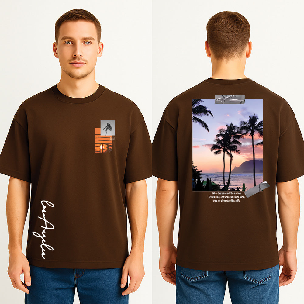 Beach Night Drop Shoulder T Shirt