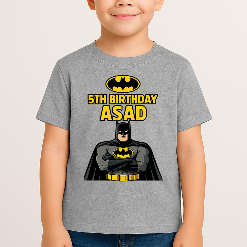 Sharrys Bat Man Customise Birthday T Shirt with Age and Name option