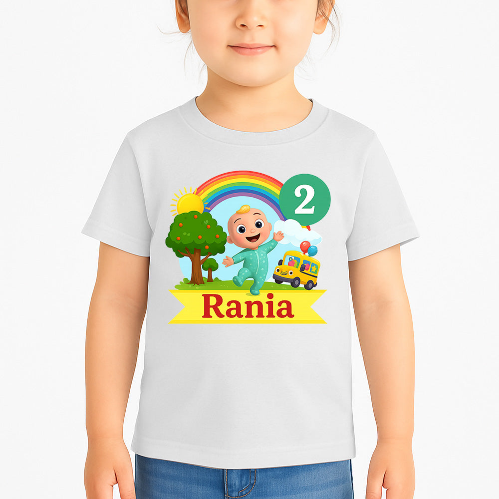 Sharrys COCO MELON Customise Birthday Girl T Shirt with Age and Name Option