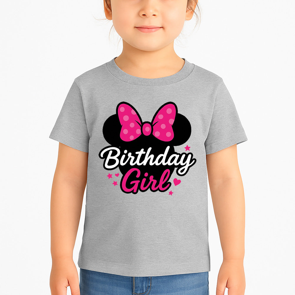 Sharrys Minnie Mouse Customise Birthday Girl T Shirt with Age and Name option