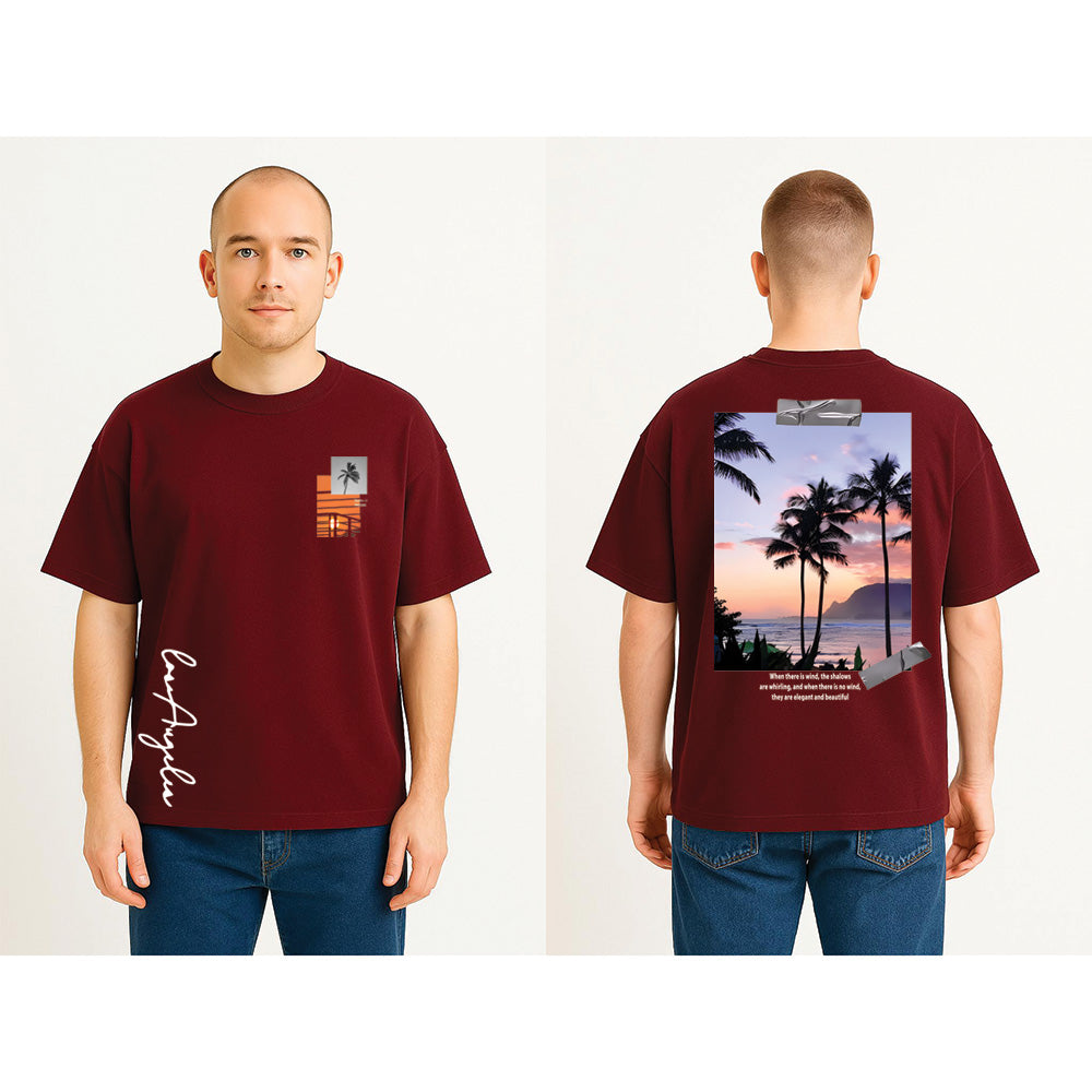 Beach Night Drop Shoulder T Shirt