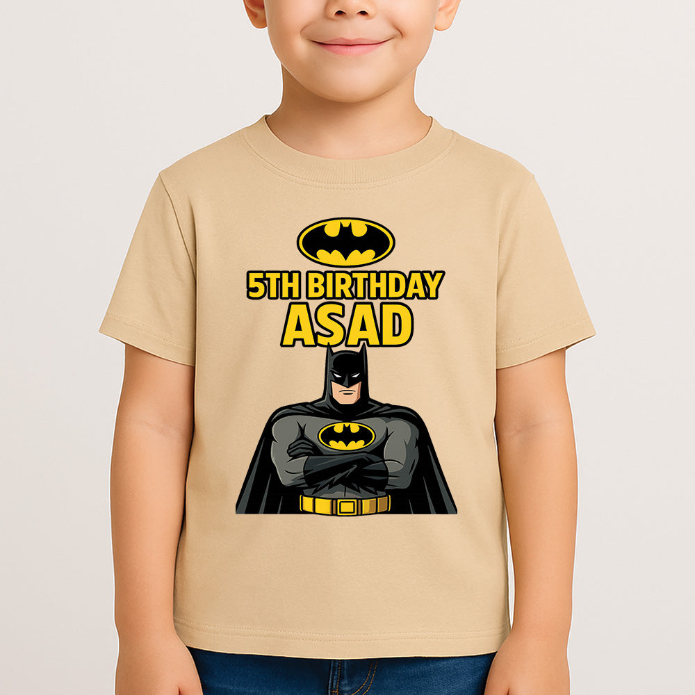 Sharrys Bat Man Customise Birthday T Shirt with Age and Name option