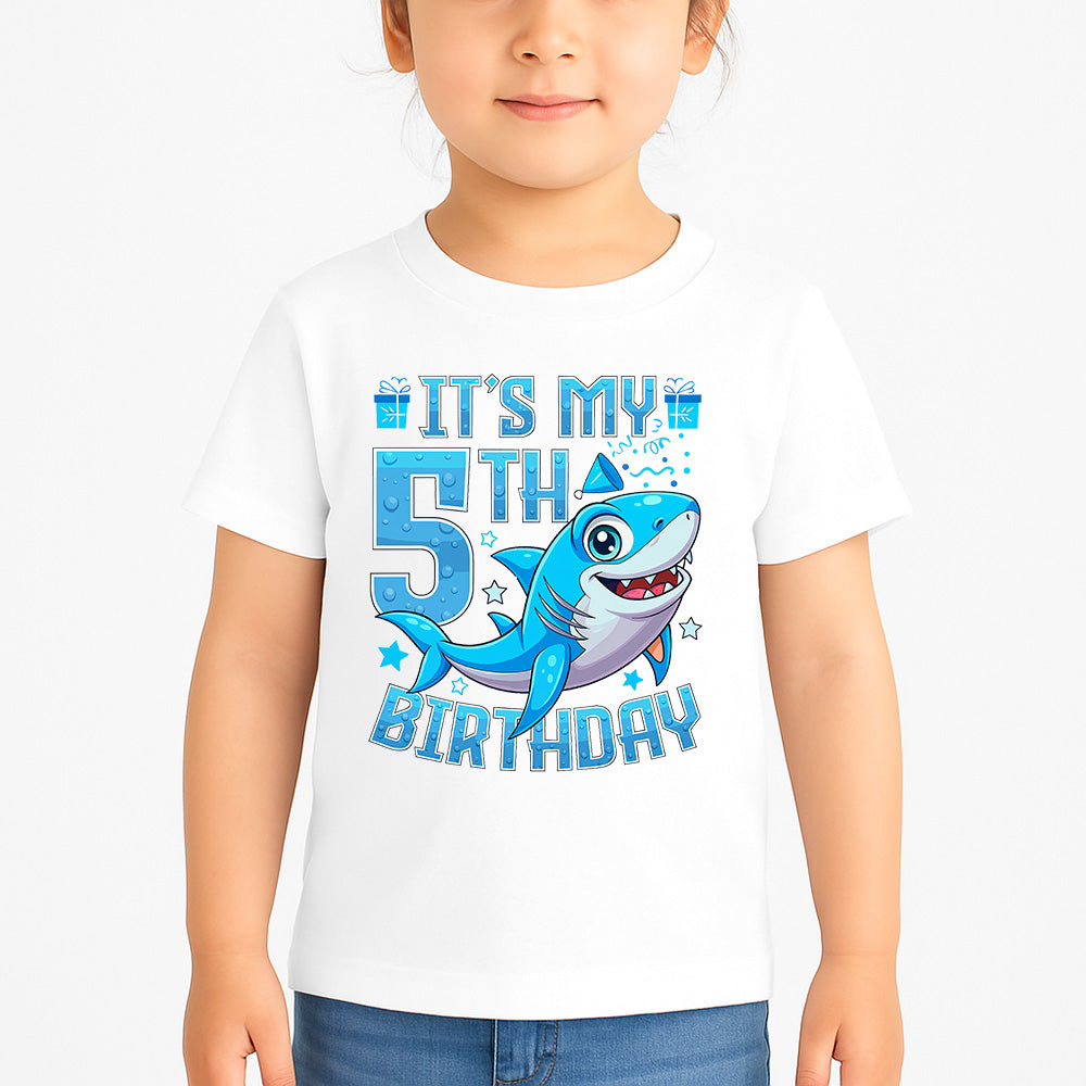 Sharrys Baby Shark Customise Birthday T Shirt with Age and Name option