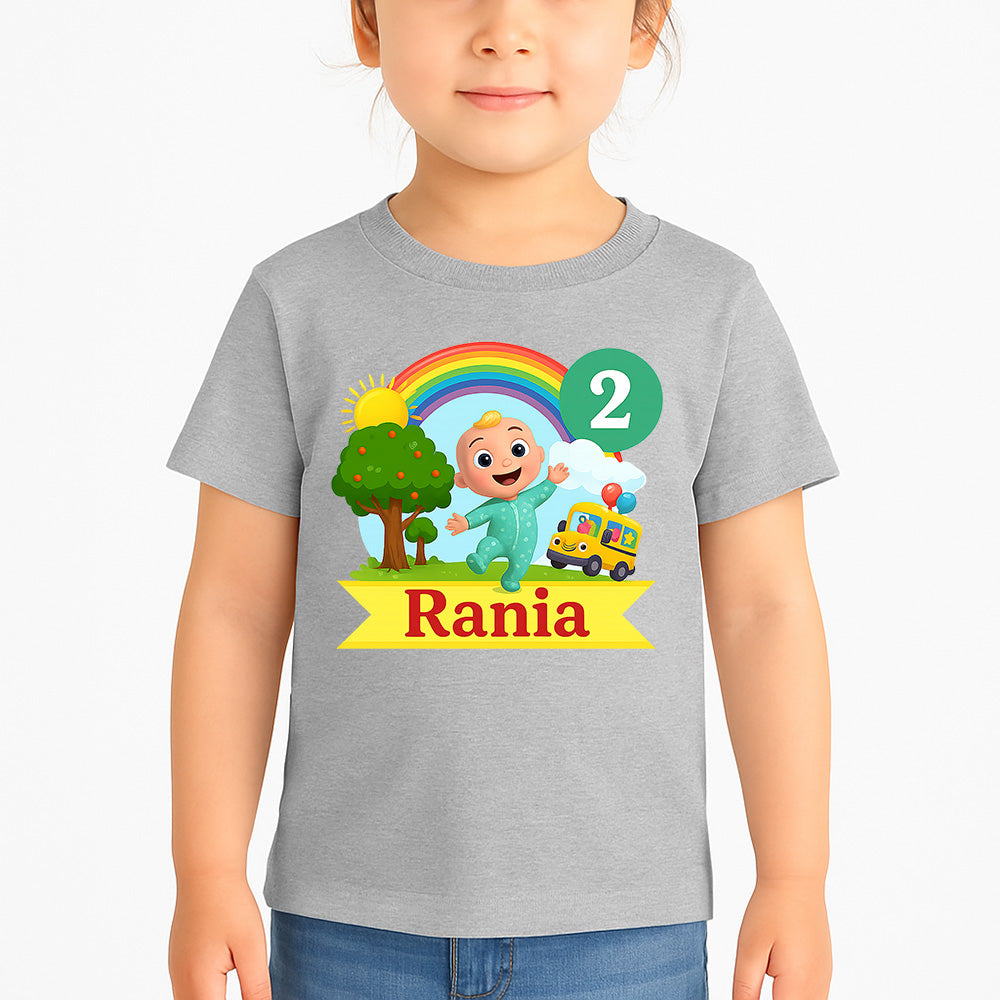 Sharrys COCO MELON Customise Birthday Girl T Shirt with Age and Name Option