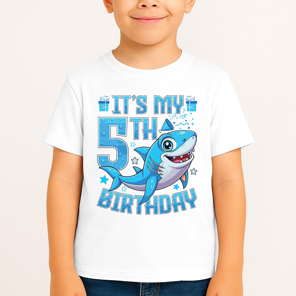 Sharrys Baby Shark Customise Birthday T Shirt with Age and Name option