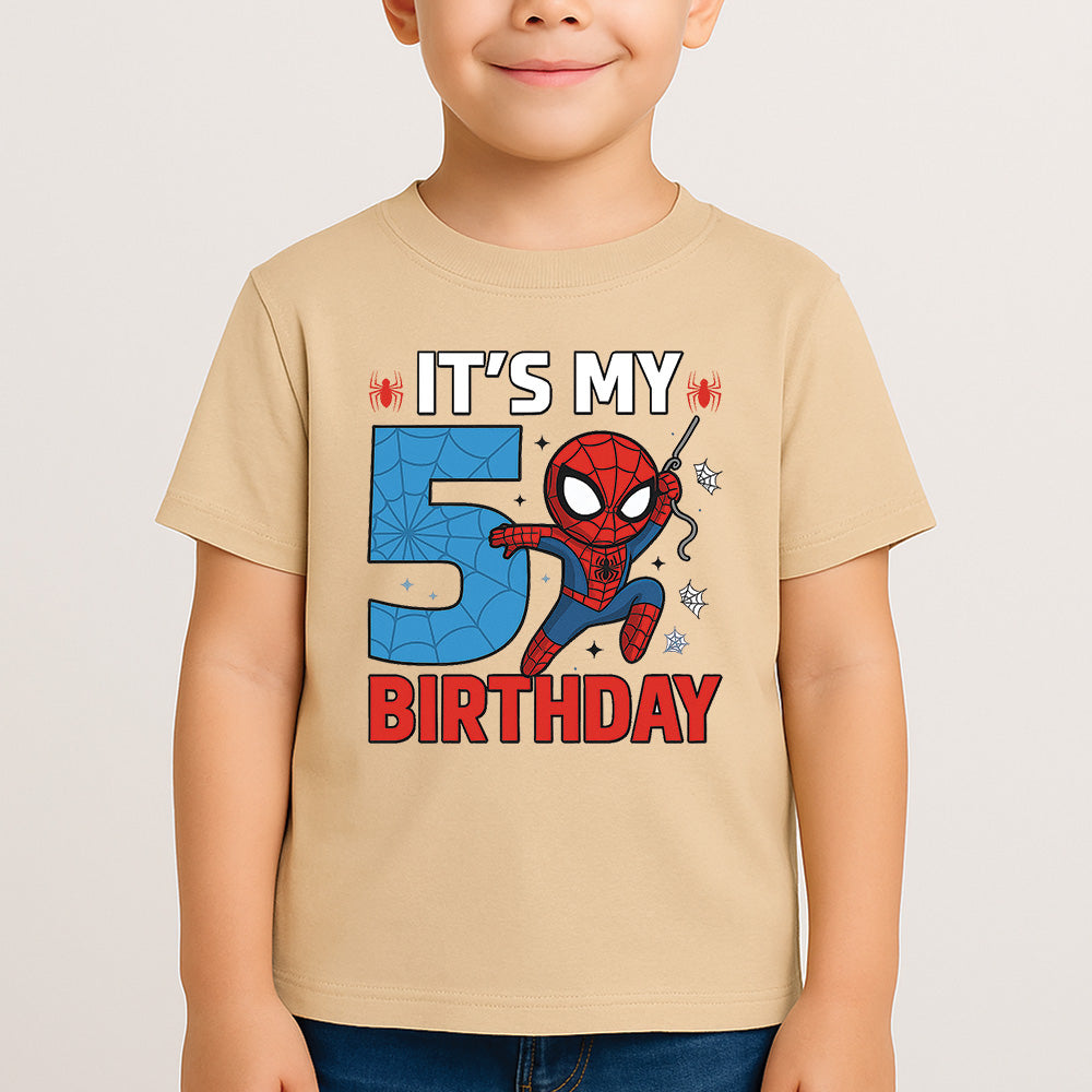 Sharrys Baby Spider Man Customise Birthday T Shirt with Age and Name option