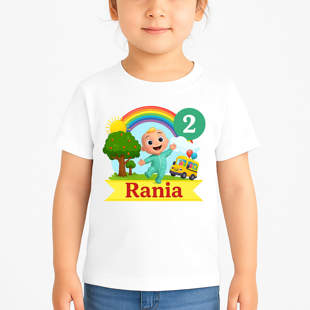 Sharrys COCO MELON Customise Birthday Girl T Shirt with Age and Name Option