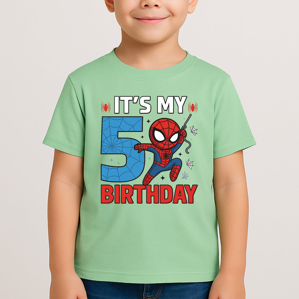 Sharrys Baby Spider Man Customise Birthday T Shirt with Age and Name option
