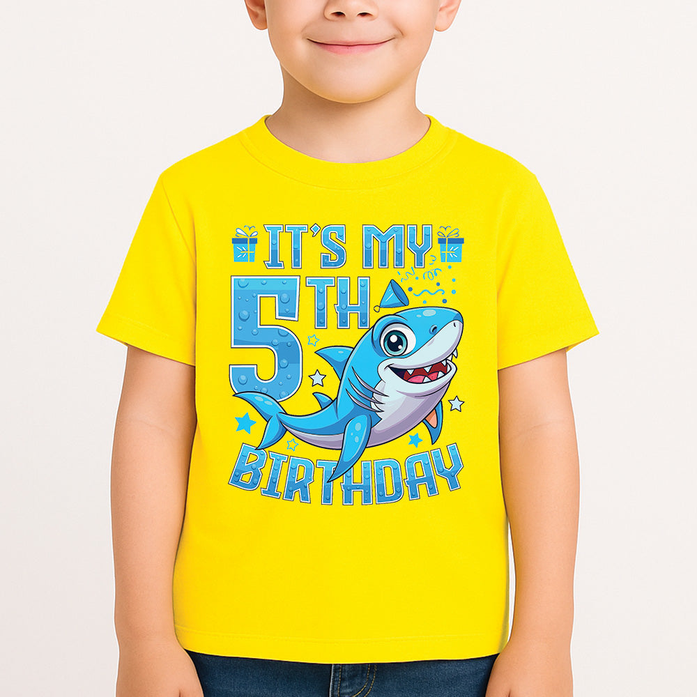 Sharrys Baby Shark Customise Birthday T Shirt with Age and Name option