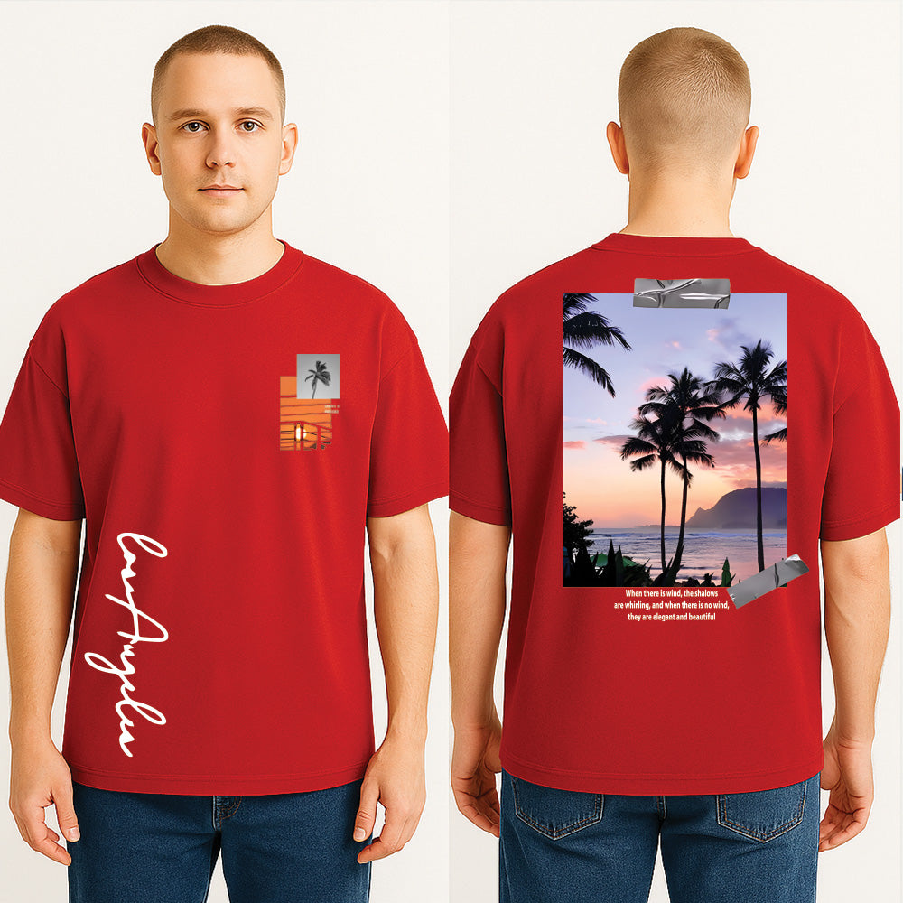 Beach Night Drop Shoulder T Shirt
