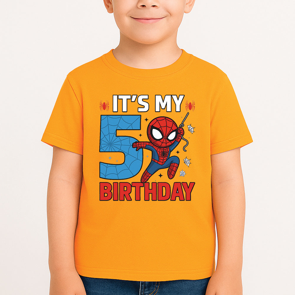 Sharrys Baby Spider Man Customise Birthday T Shirt with Age and Name option