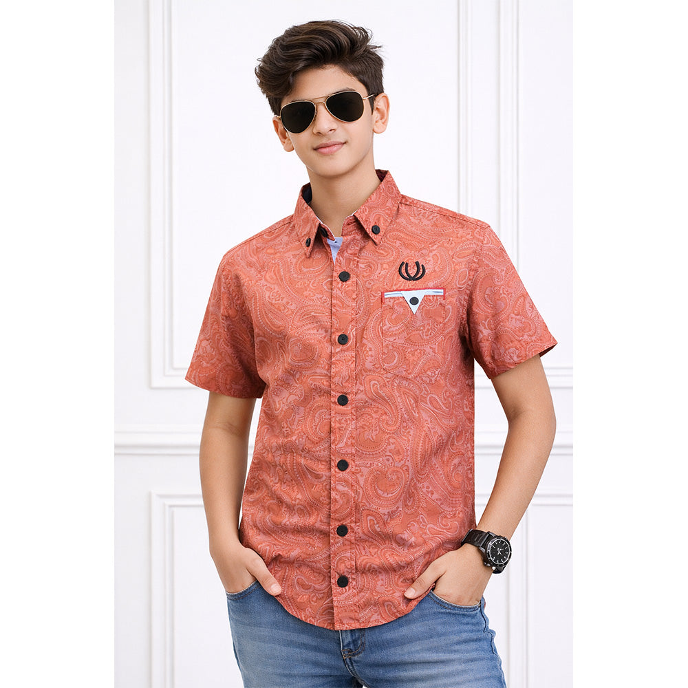 CARVING DESIGN PRINTED BOYS SHIRT