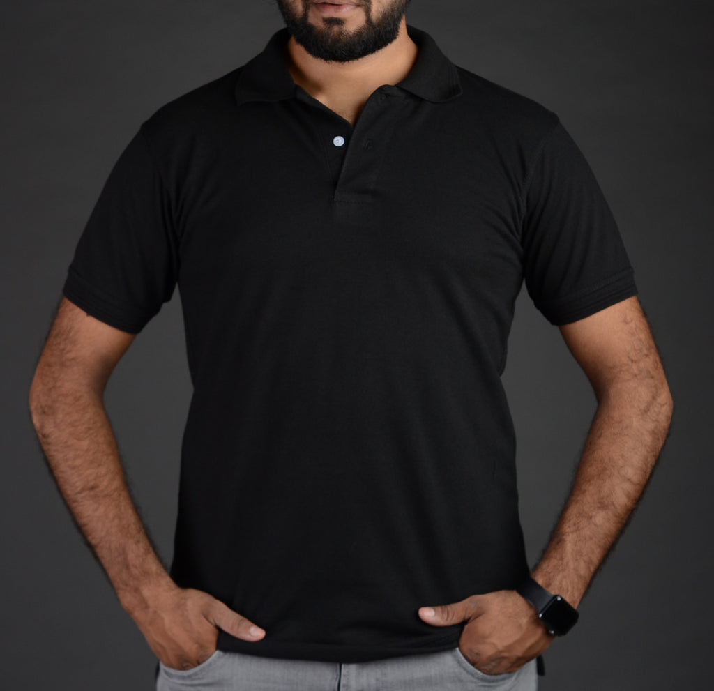 black polo t shirt