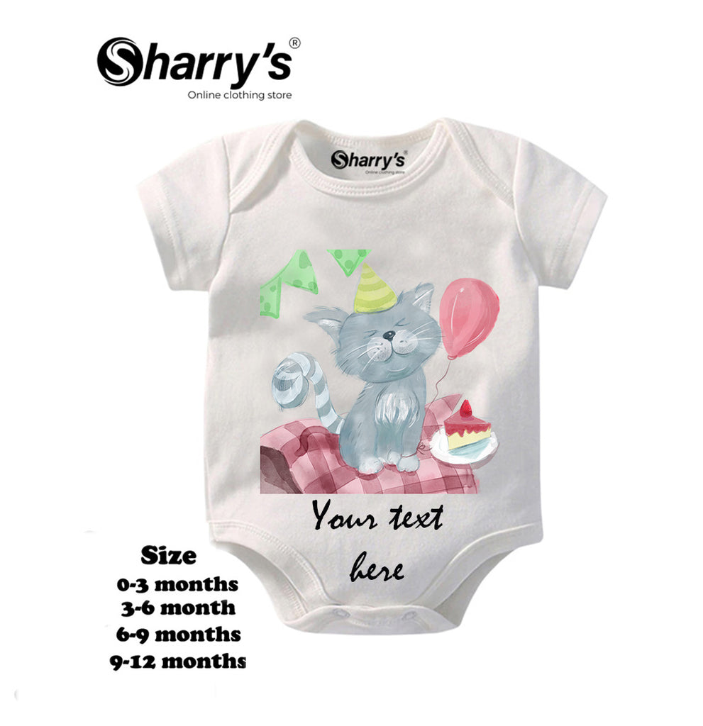 Customise Birthday Cat Romper