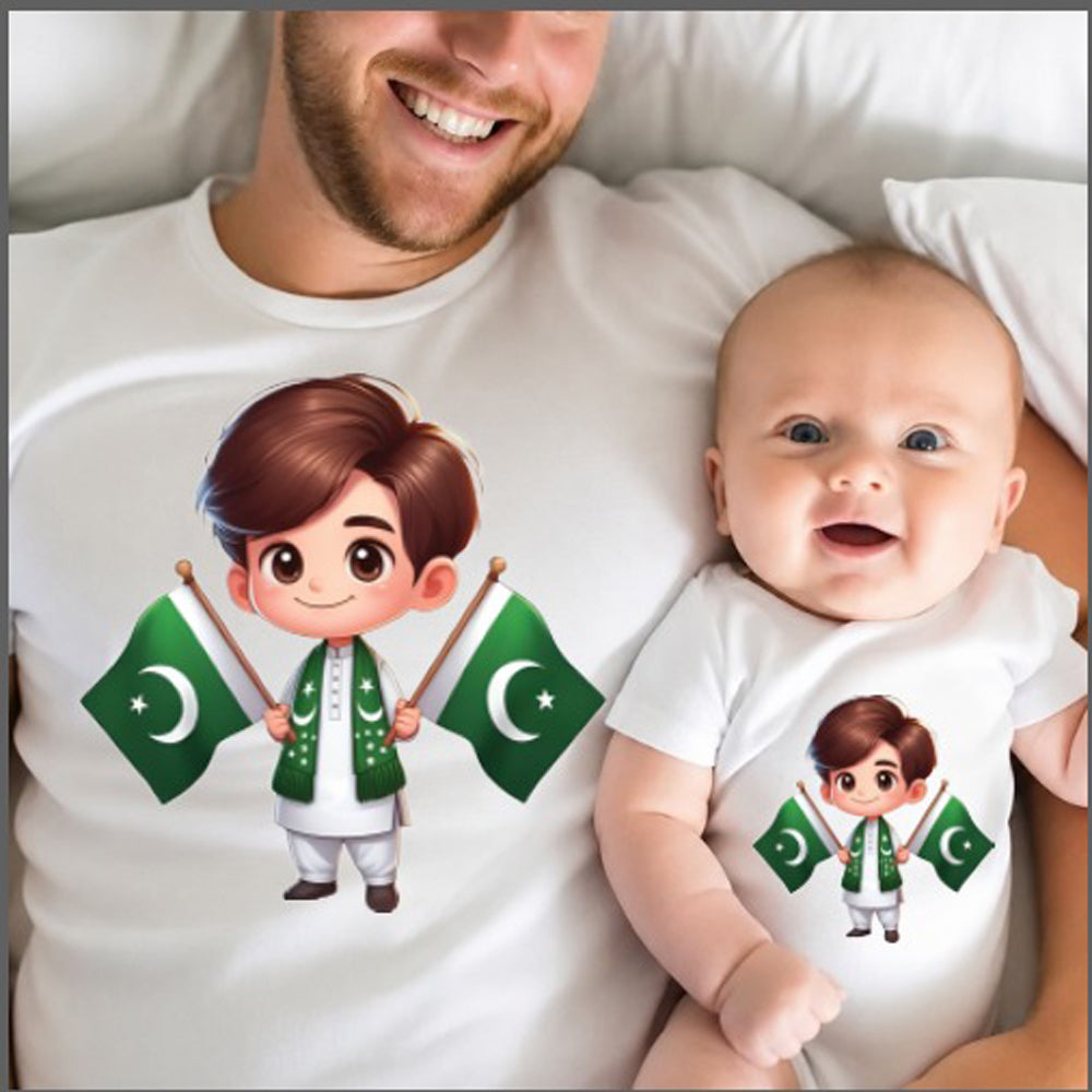 Pakistan Independence Day Dad & Baby Matching Shirts – Premium Cotton