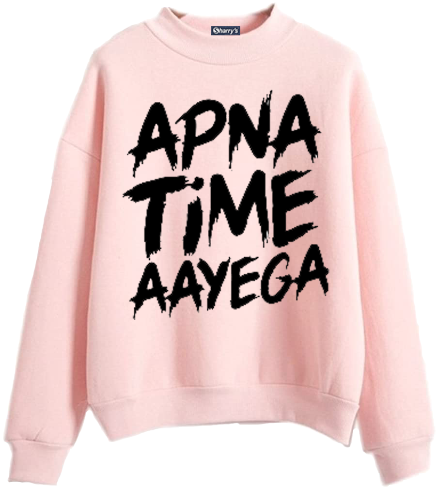 Apna time aye ga printed sweatshirt for men