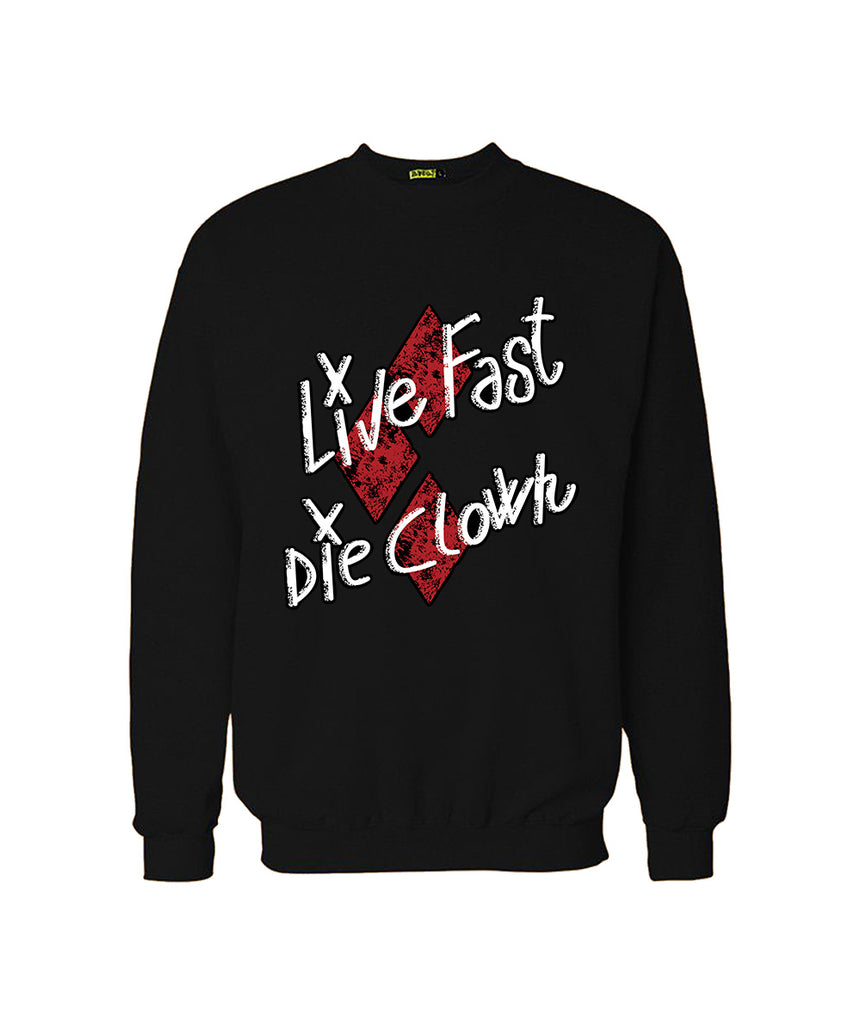 Graphic Design Printed Sweatshirt For Men (LIVE FAST x DIE CLOWN)