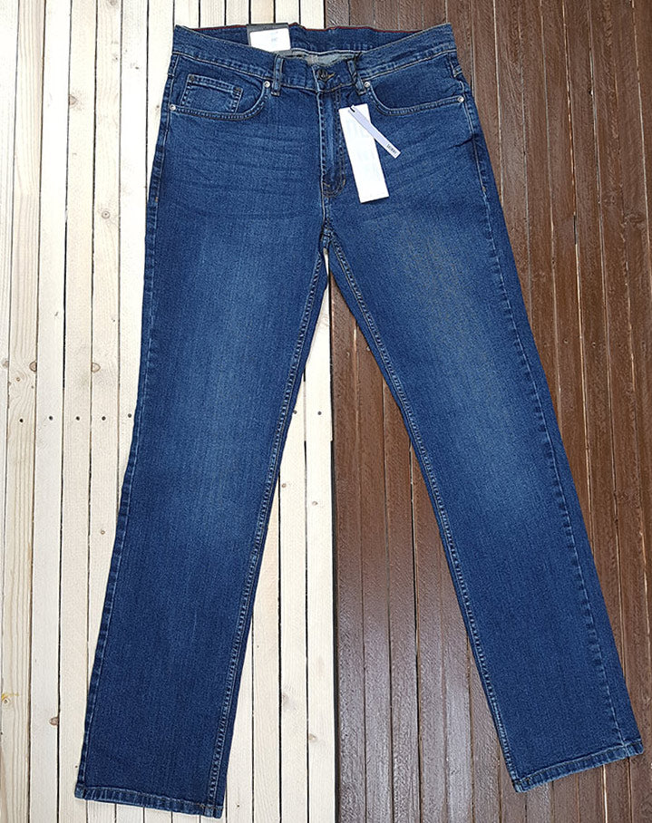 Slim-Fit Export Leftover Dark Blue Jeans For Men