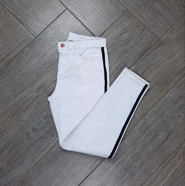 Export Leftover White Strip Pant