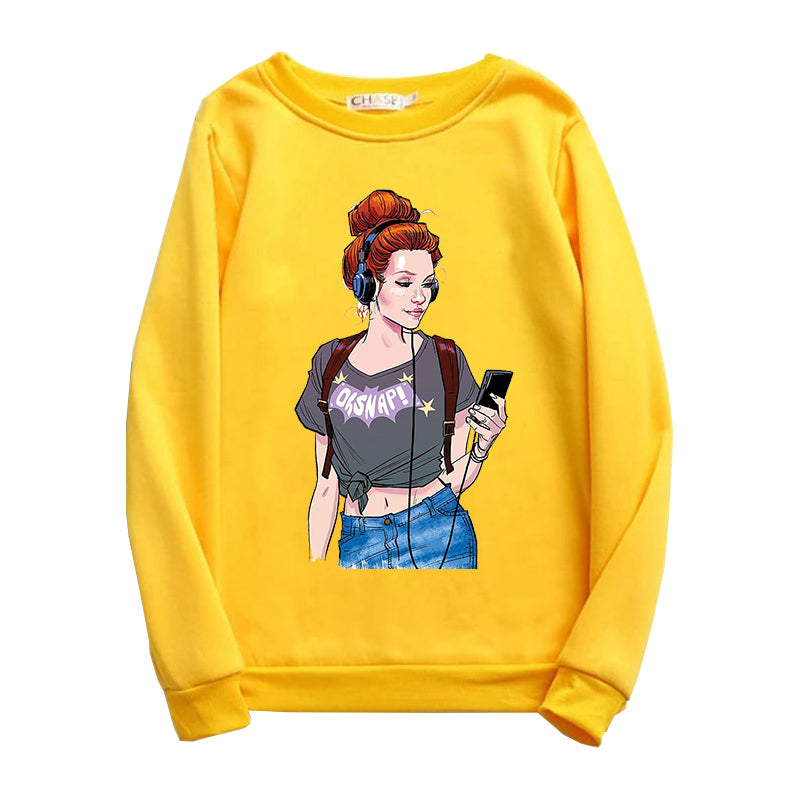 Printed Sweatshirt For Women (OH SNAP)