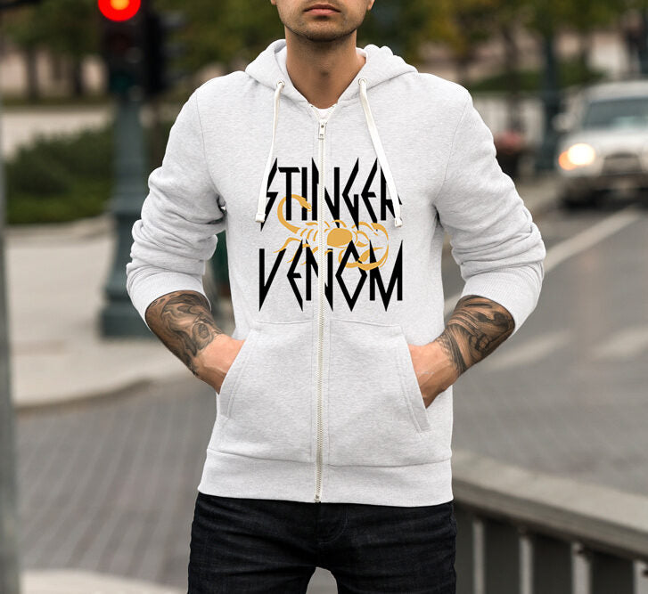 Graphic Design Printed Zipper Hoodie For Men (STINGER VENOM)