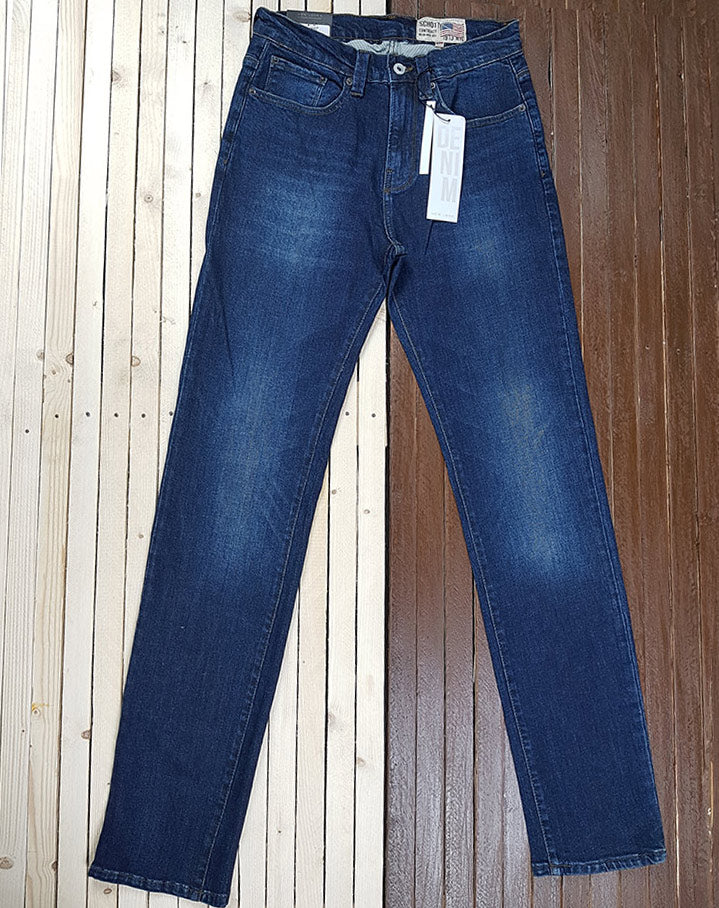 Slim-Fit Export Left Over Dark Blue Jeans For Men