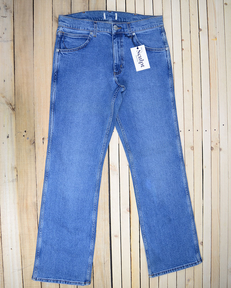 Export Leftover Mid Blue Straight Fit Men Jeans