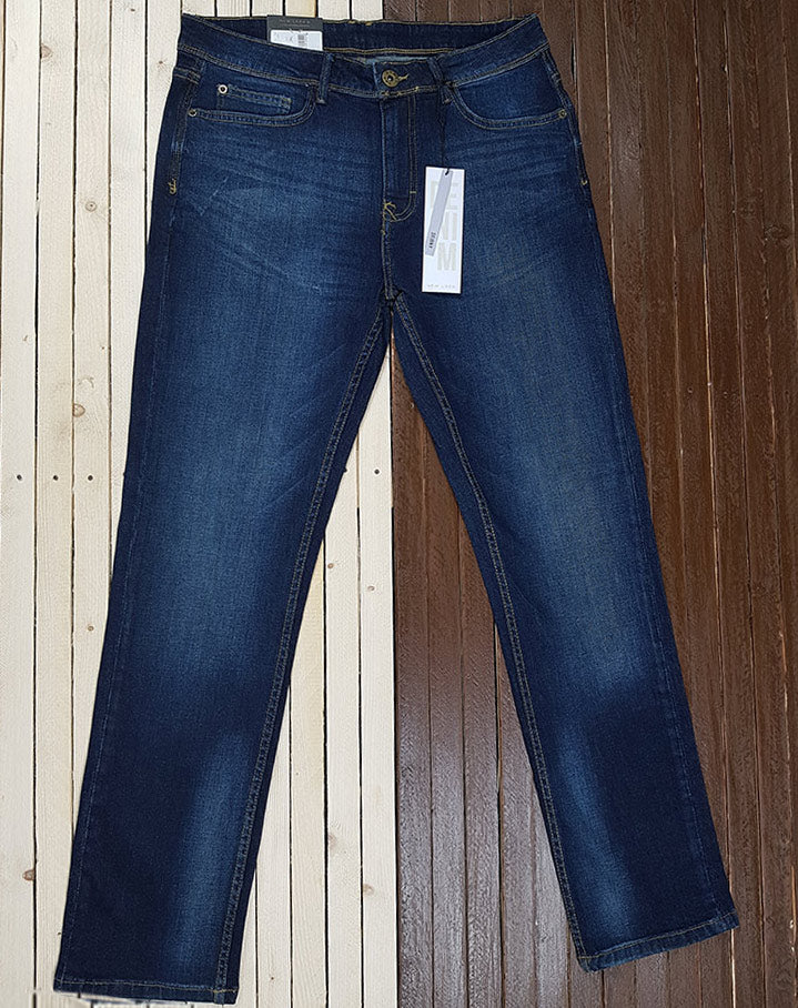 Slim-Fit Export Leftover Dark Blue Jeans For Men