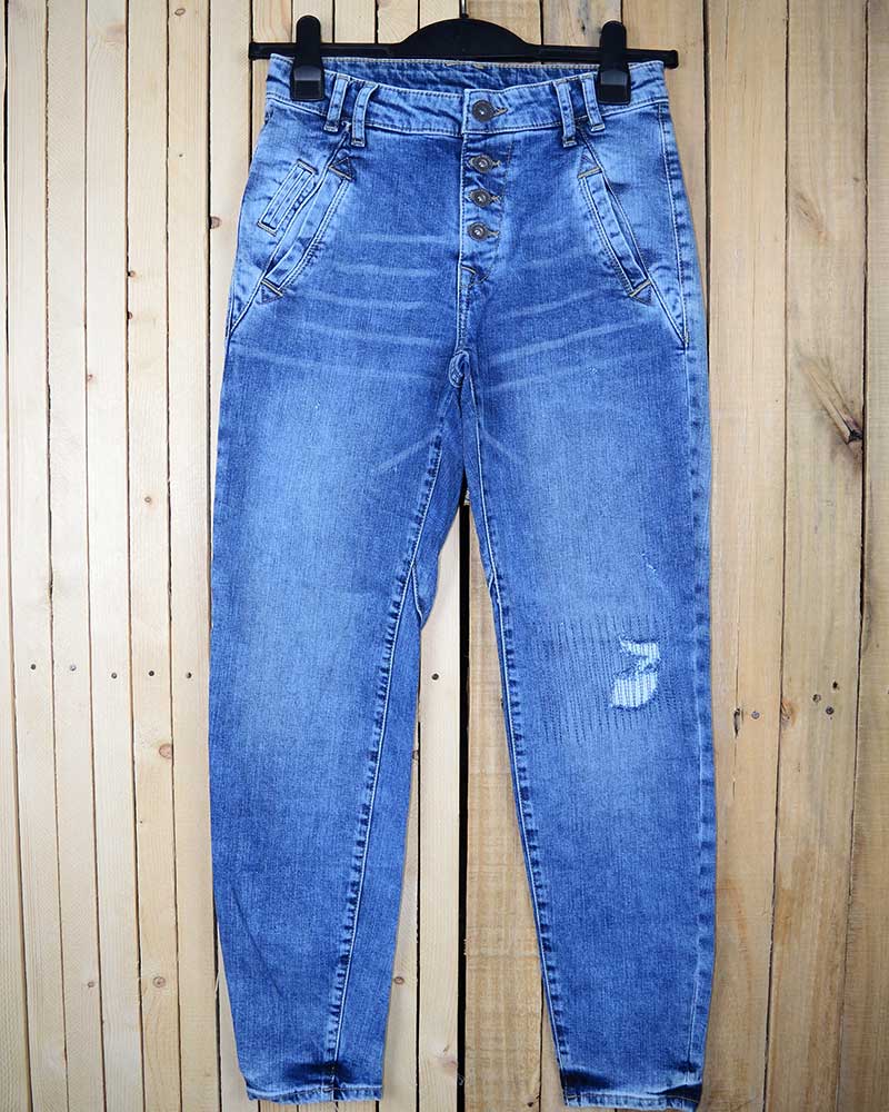 Export Leftover Blue Damage Style Jeans