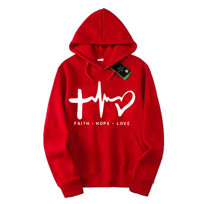 Printed HOODIE (FAITH . HOPE . LOVE)