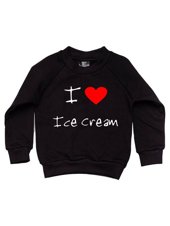 Customized Sweatshirt For Kids (I LOVE ICE-CREAM)