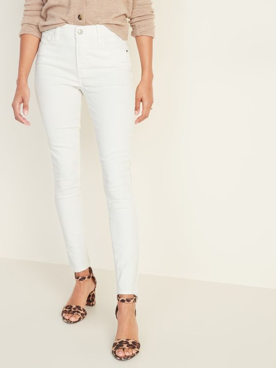 Branded Skinny Color Pant (White)