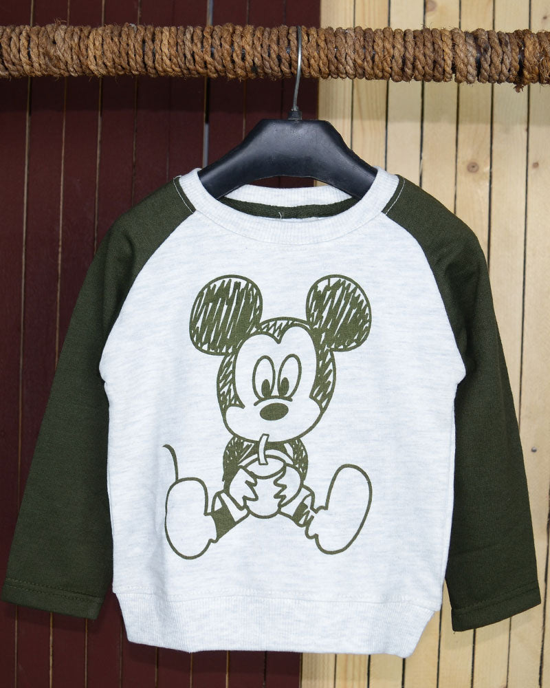 Fleece Mickey-Mouse Printed Sweatshirts For Kids
