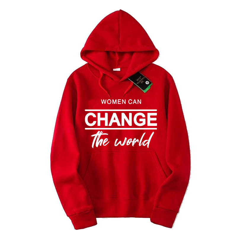 Printed HOODIE For Women (WOMEN CAN CHANGE THE WORLD)