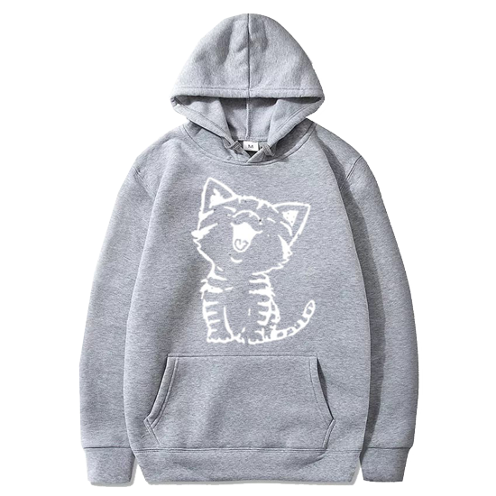 CAT PRINTED HOODIE FOR WOMEN