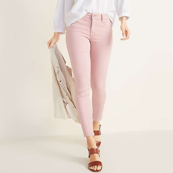 Branded Skinny Color Pant (Baby pink)