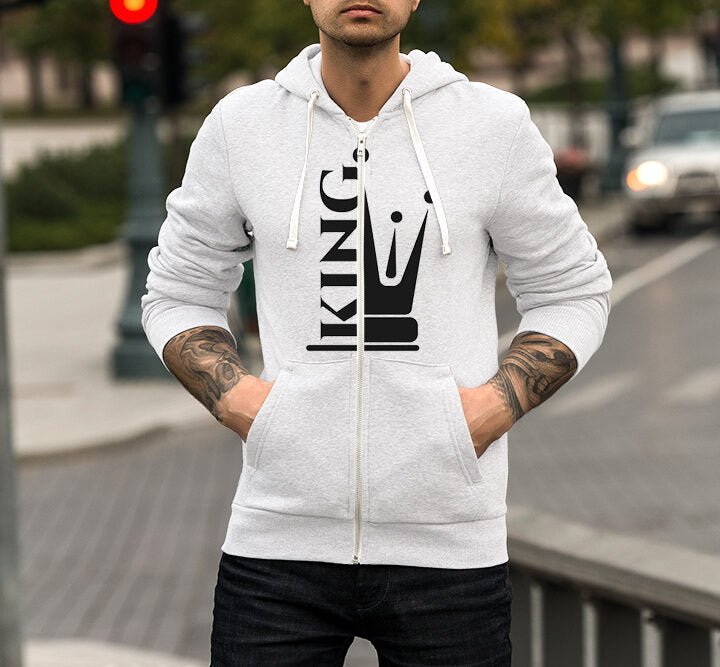 Graphic Design Printed Zipper Hoodie For Men (KING)