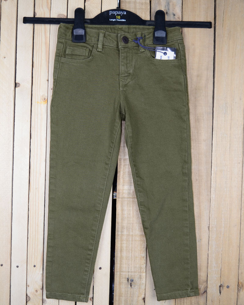 Kids Girls Green Denim Jeans Pant