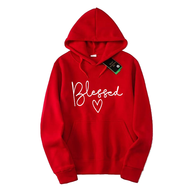 BLESSED printed pullover hoodie