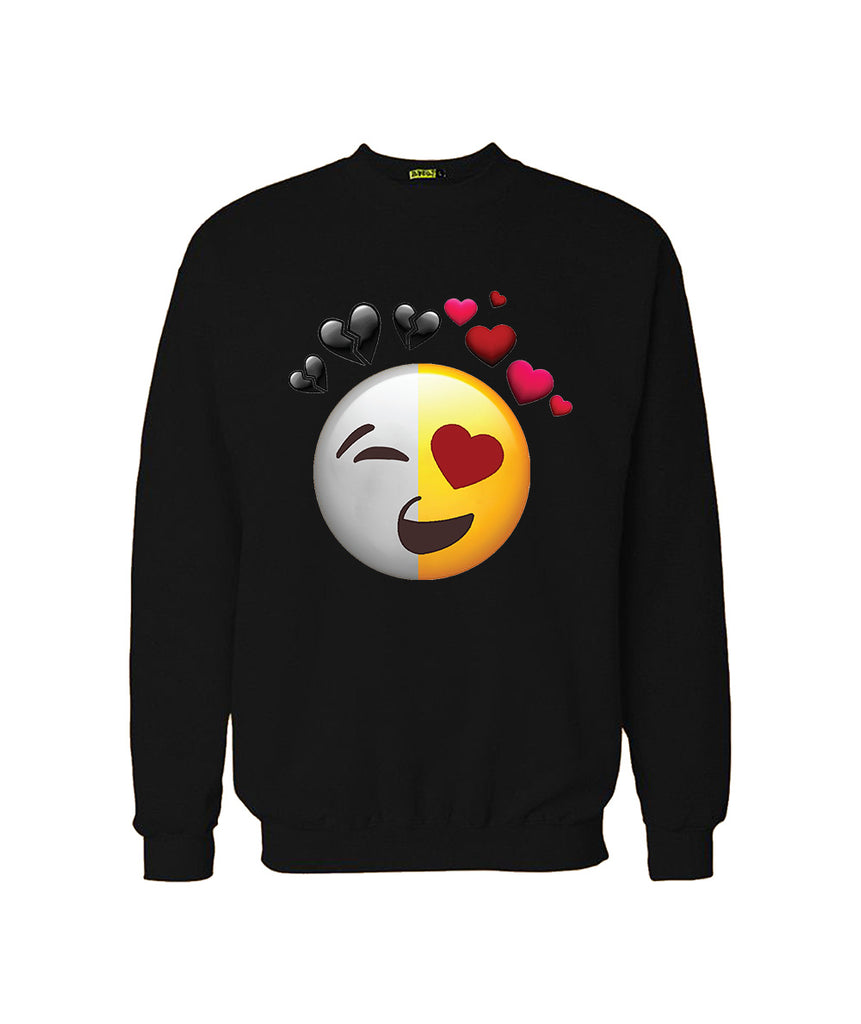 Graphic Design Printed Sweatshirt For Men (Broken/Happy Emoji)