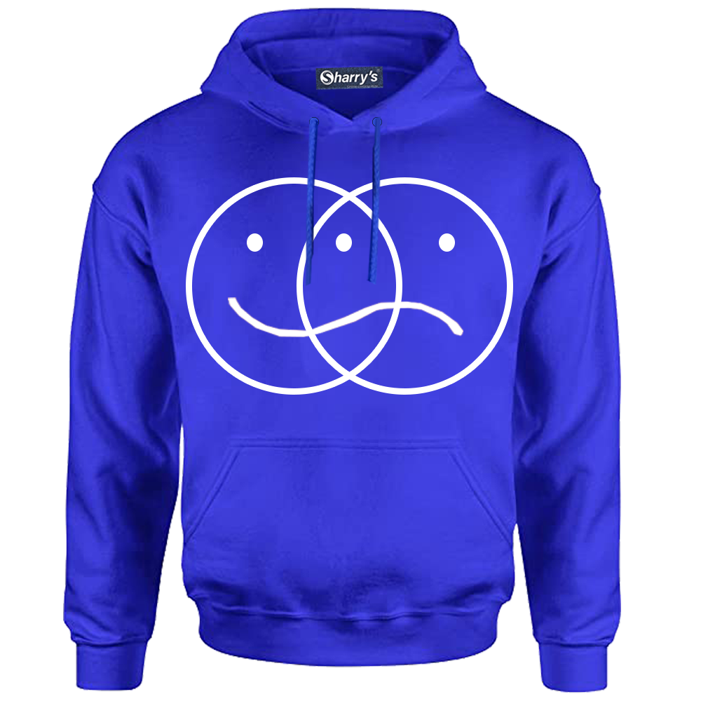 Happy Sad Face Printed Hoodie