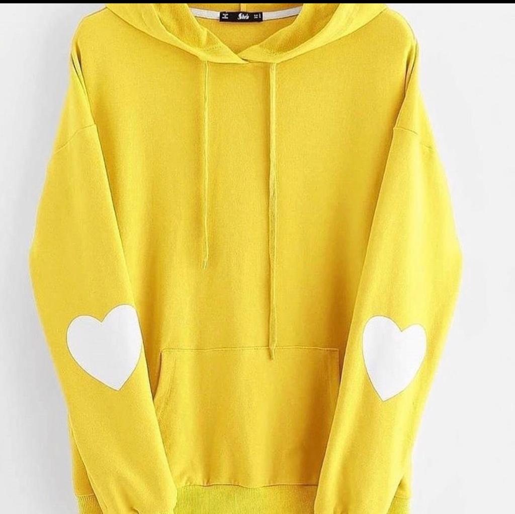 heart on sleeves printed pullover hoodie